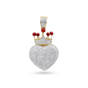 10K Yellow Gold Heart Pendant With 0.75 CT Diamonds