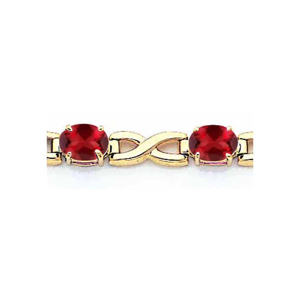 14K 7X5Mm Oval Garnet Bracelet