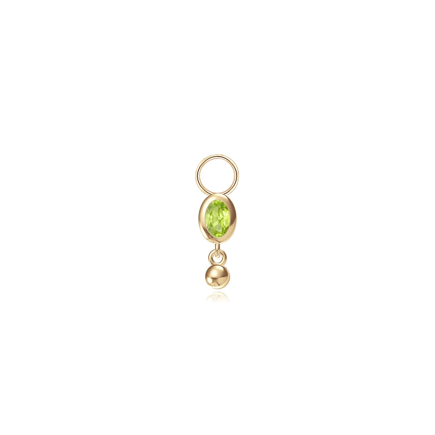 14k Peridot Hoop Charm