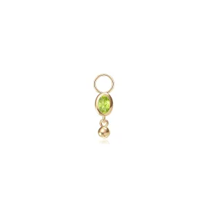 14k Peridot Hoop Charm
