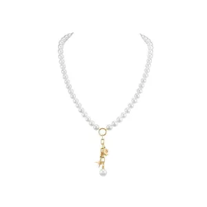 14k Sun & Star Pearl Charm Necklace
