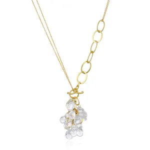 18 Karat Gold Rock Crystal Quartz Link Necklace