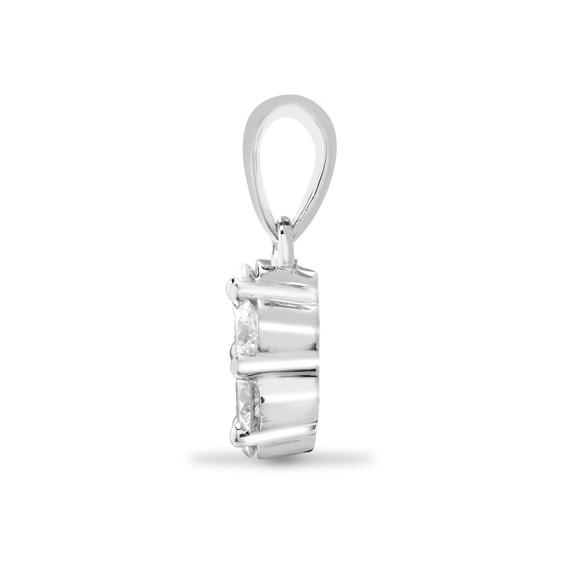 18ct White 1.00ct Diamond 7 Stone Cluster Pendant