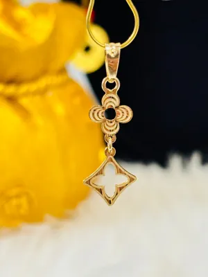 18K Gold Flower Pendant