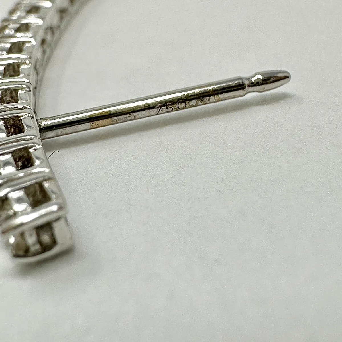 18K White Gold 3" Diamond Drop Earrings