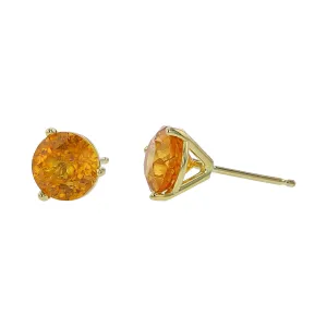 18K Yellow Gold Spessartite Stud Earrings