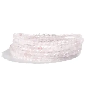 3mm Rose Quartz Faceted 31" Necklace / Multi Wrap Bracelet