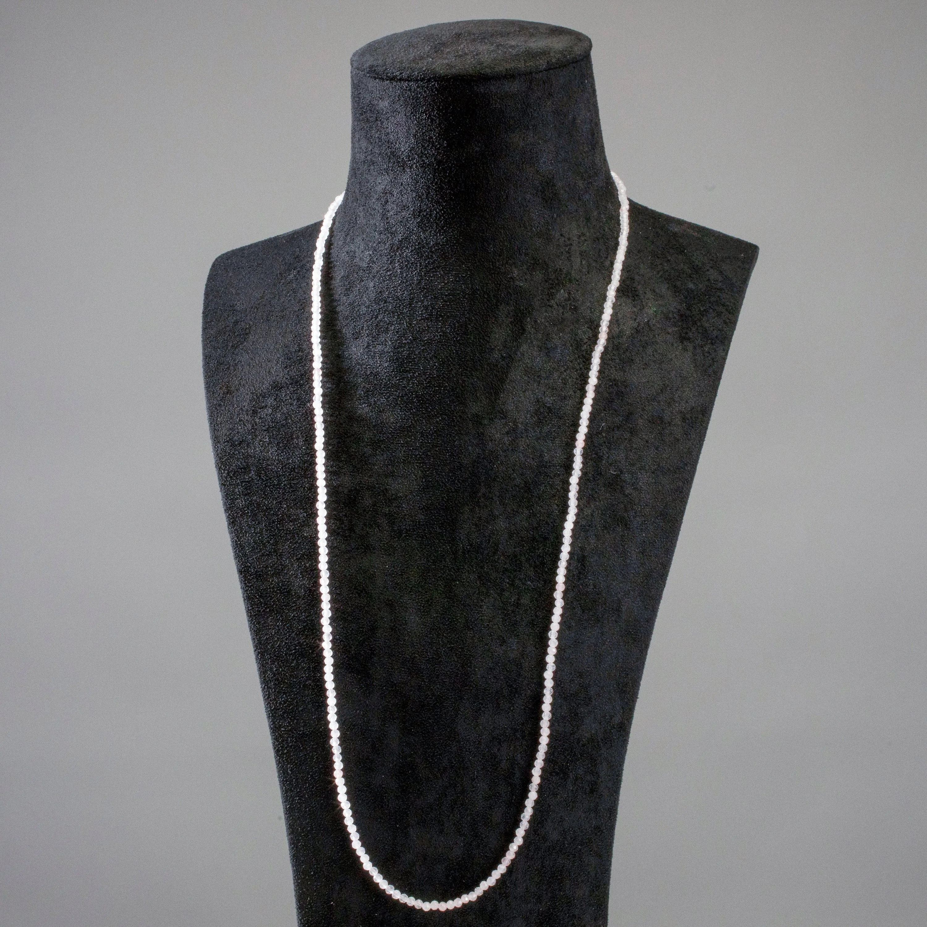 3mm Rose Quartz Faceted 31" Necklace / Multi Wrap Bracelet