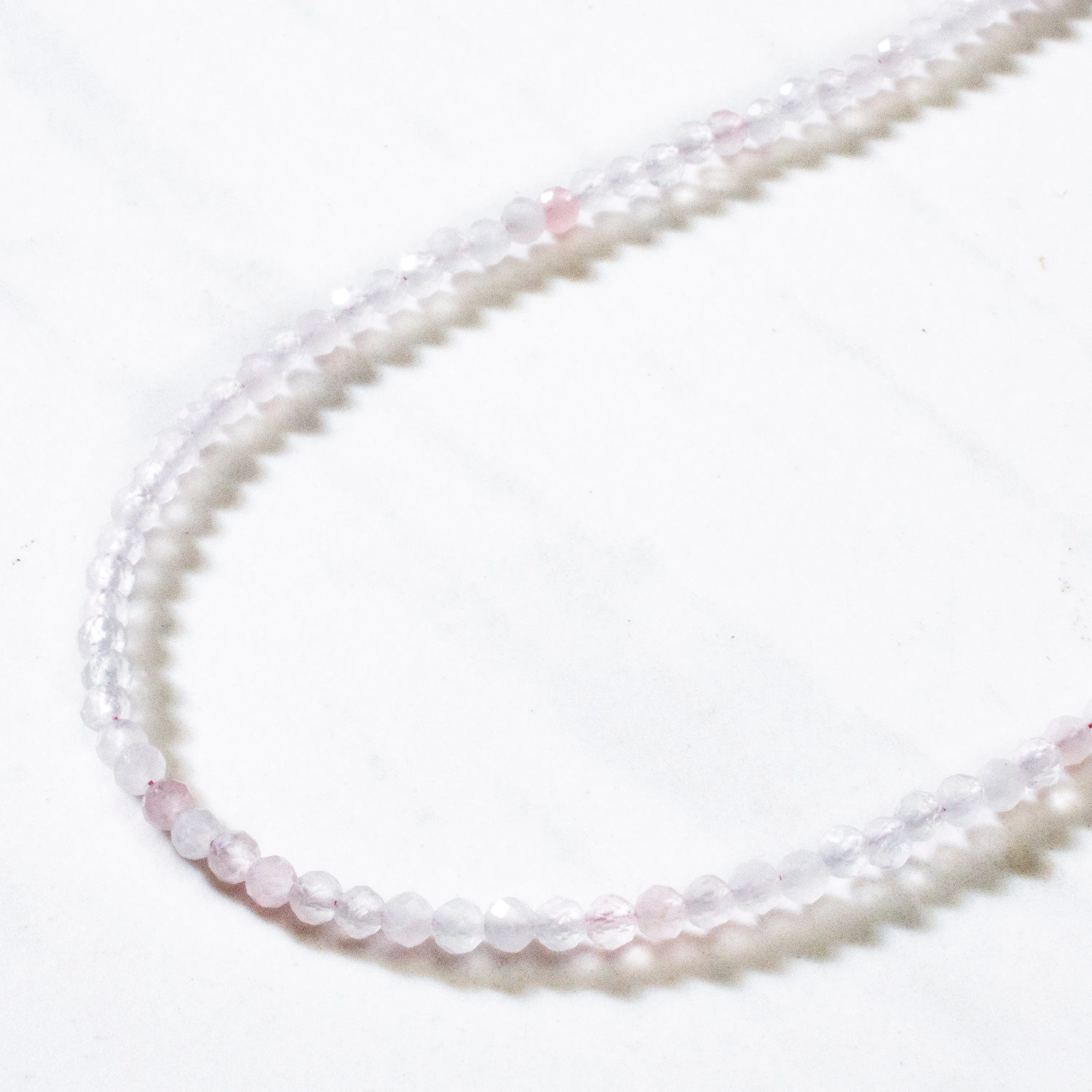 3mm Rose Quartz Faceted 31" Necklace / Multi Wrap Bracelet