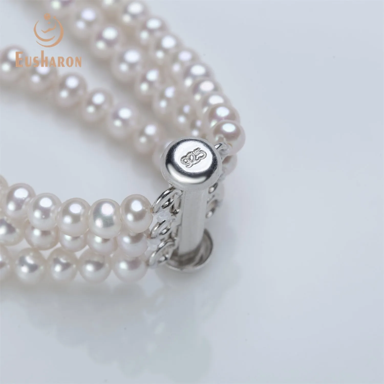 4-4.5mm Three-Strands White Freshwater Pearl Necklace