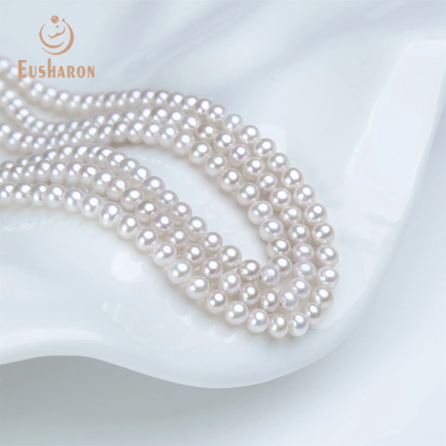 4-4.5mm Three-Strands White Freshwater Pearl Necklace