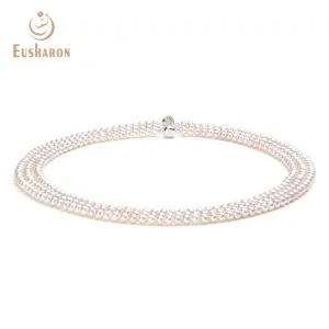 4-4.5mm Three-Strands White Freshwater Pearl Necklace