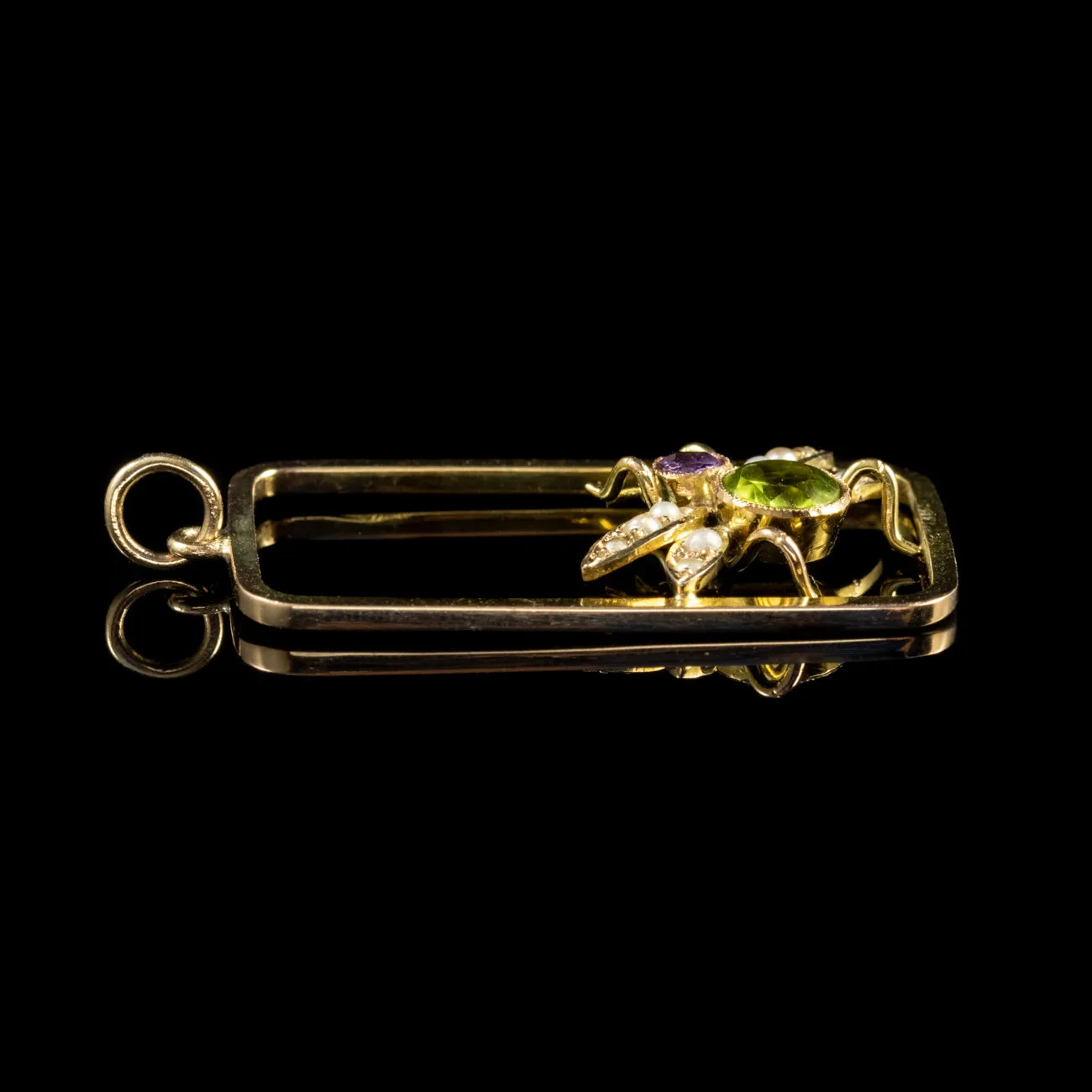 Antique Edwardian Suffragette Peridot Bee Pendant Circa 1915