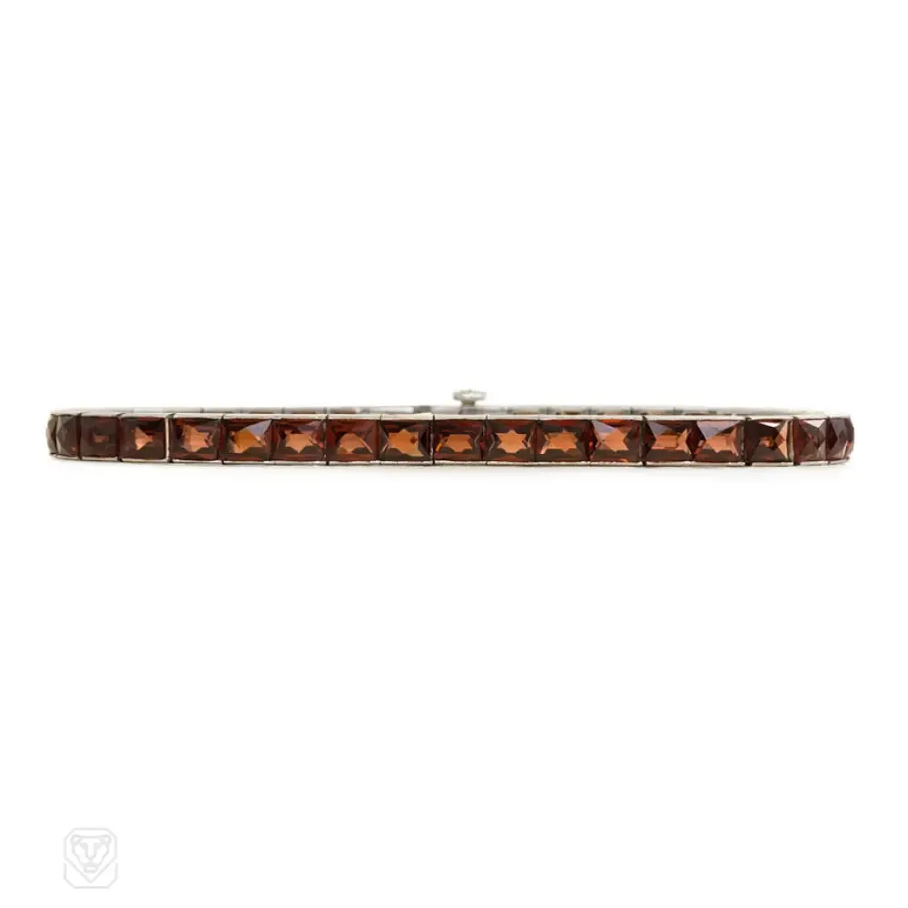 Art Deco garnet line bracelet, Oscar Heyman