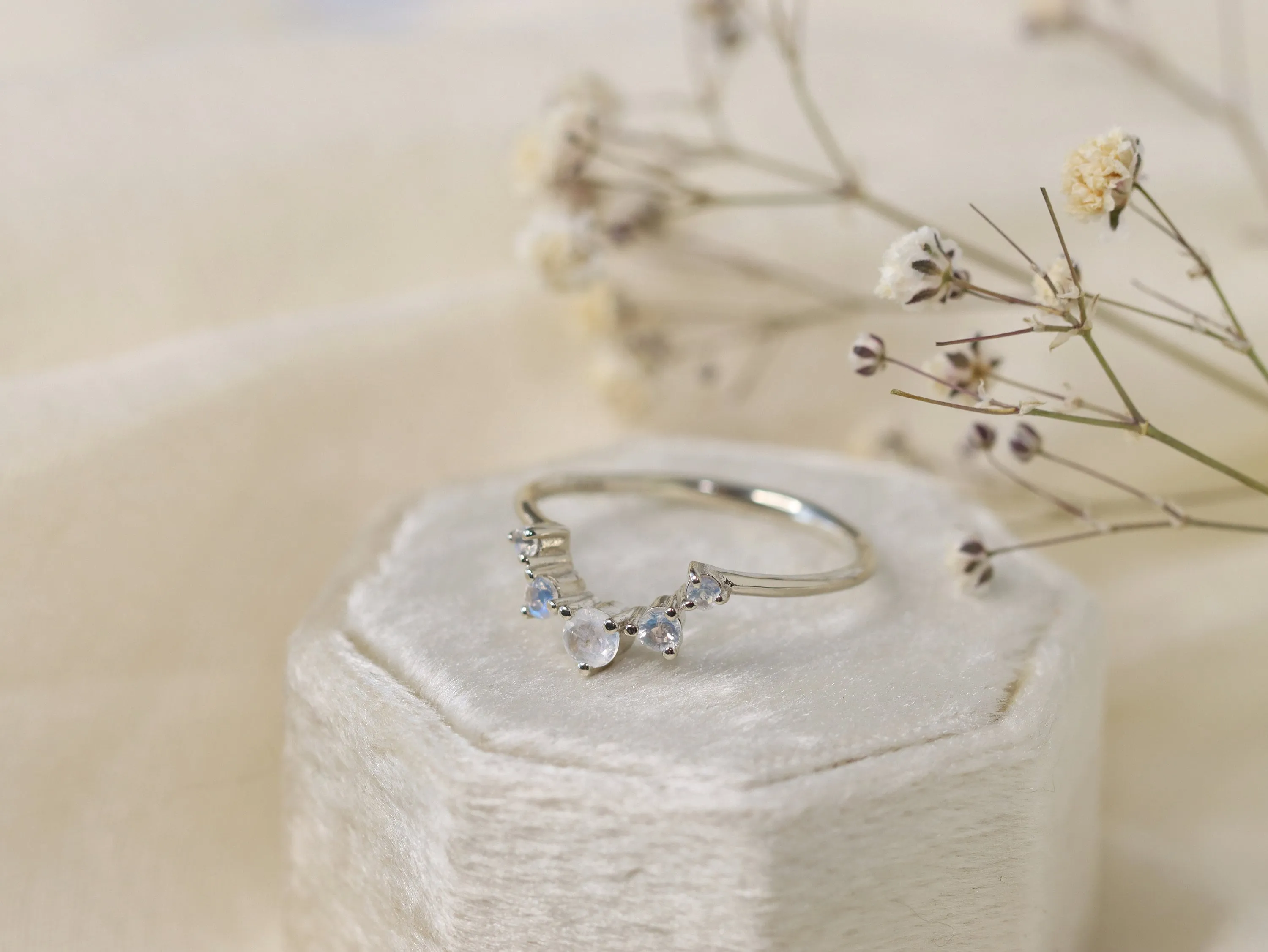 Artemis Moonstone Crown Ring
