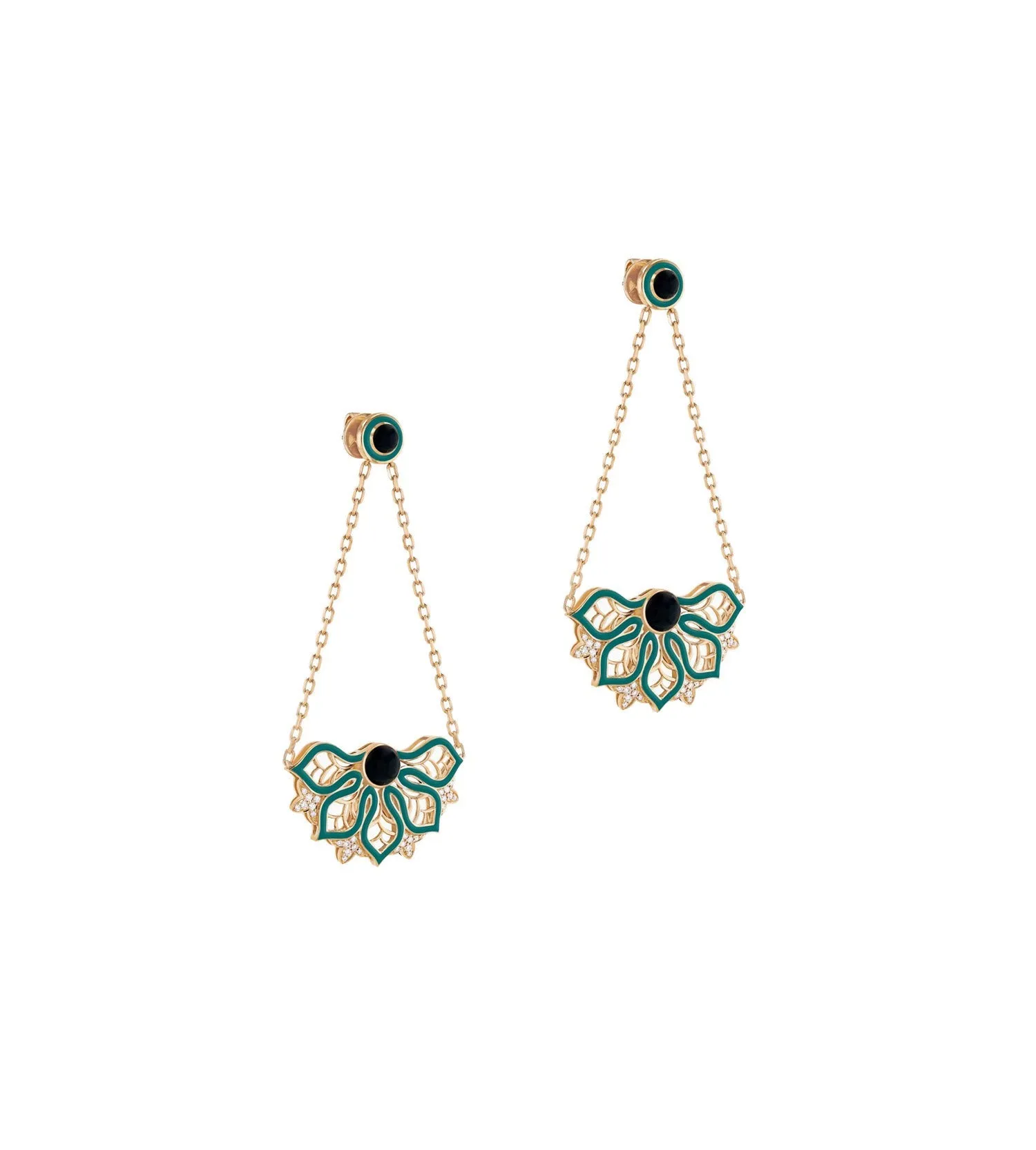 Aura rise green earrings