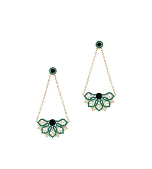 Aura rise green earrings