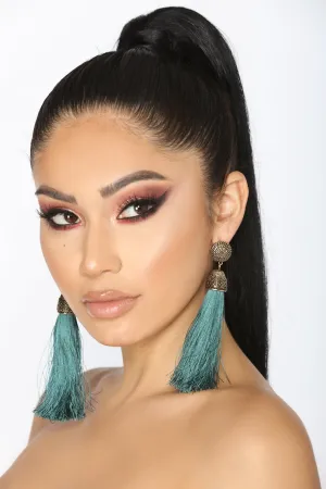Avoiding You Tassel Earrings - Emerald