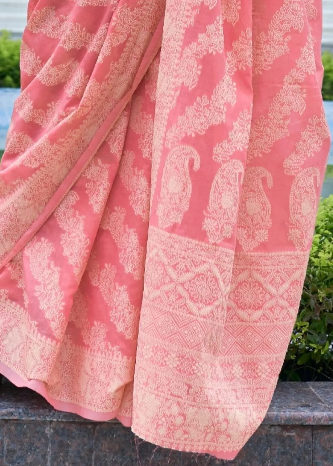 Banarasi Cotton Chikankari Weaving Saree