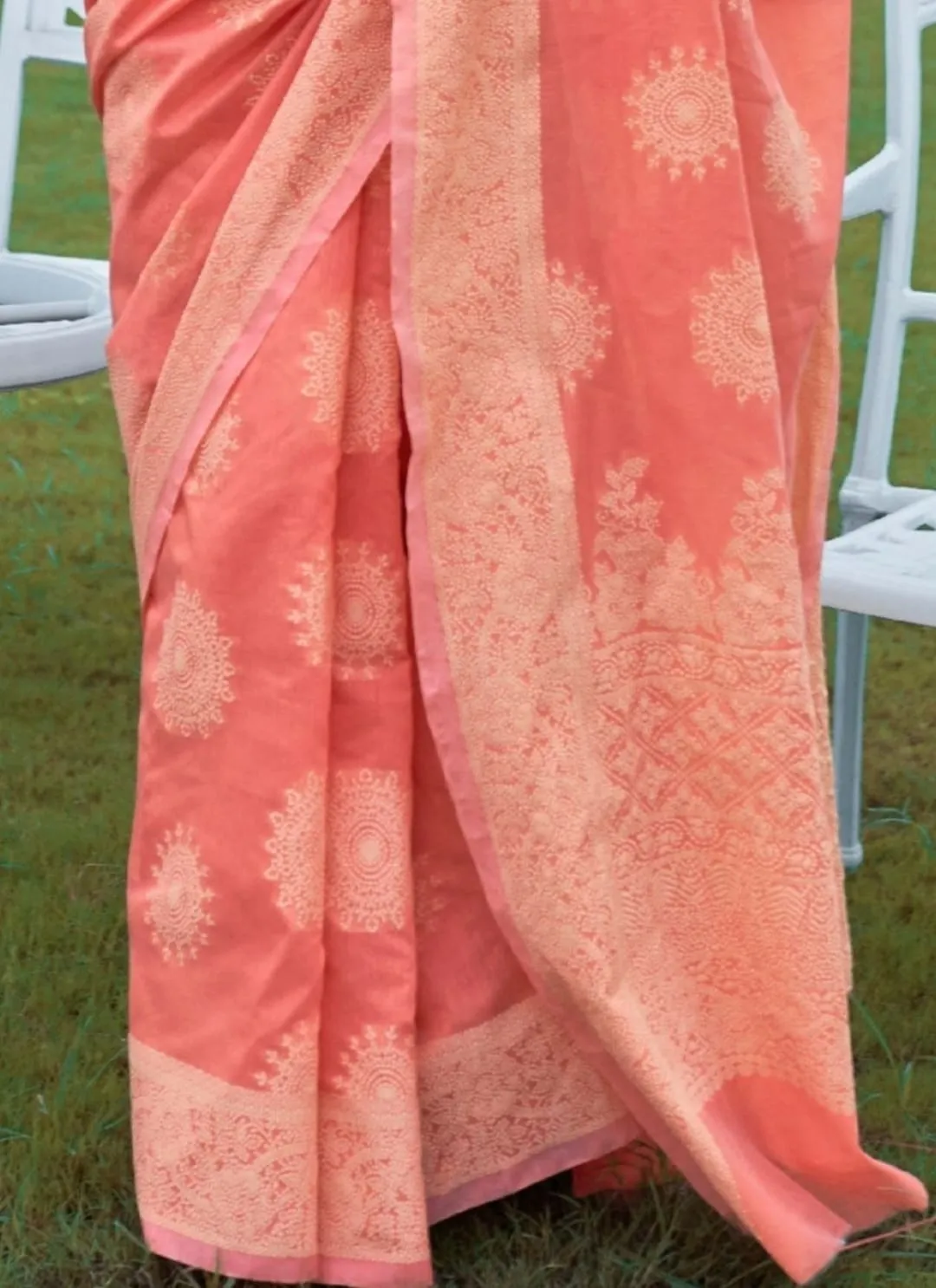 Banarasi Cotton Chikankari Weaving Saree