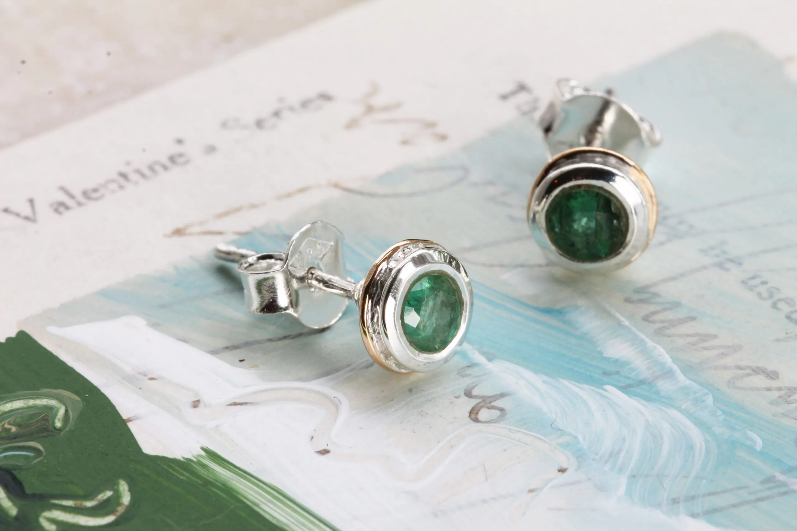 Banyan Emerald Stud Earrings