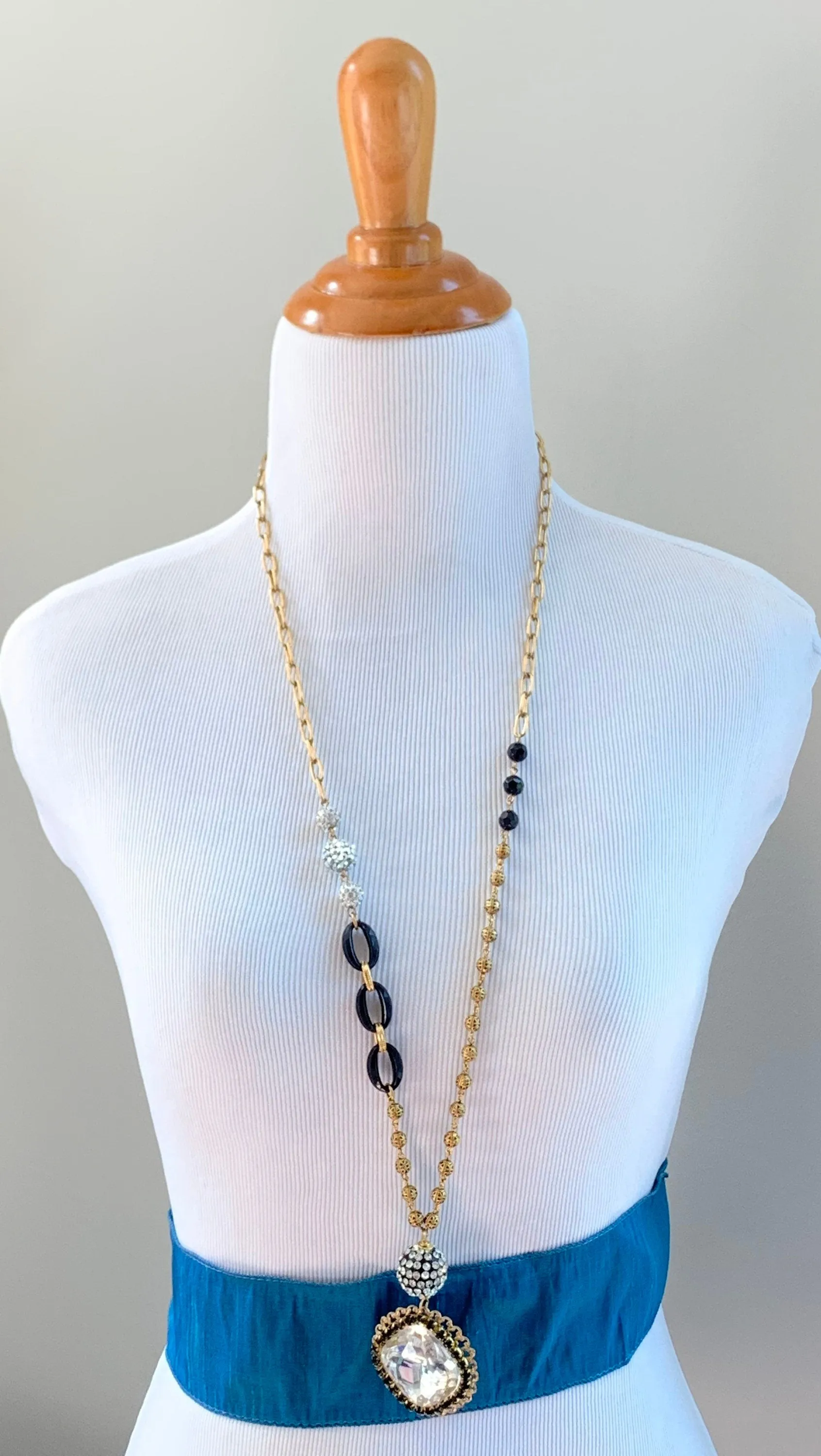Blaire Large Rhinestone Pendant Necklace