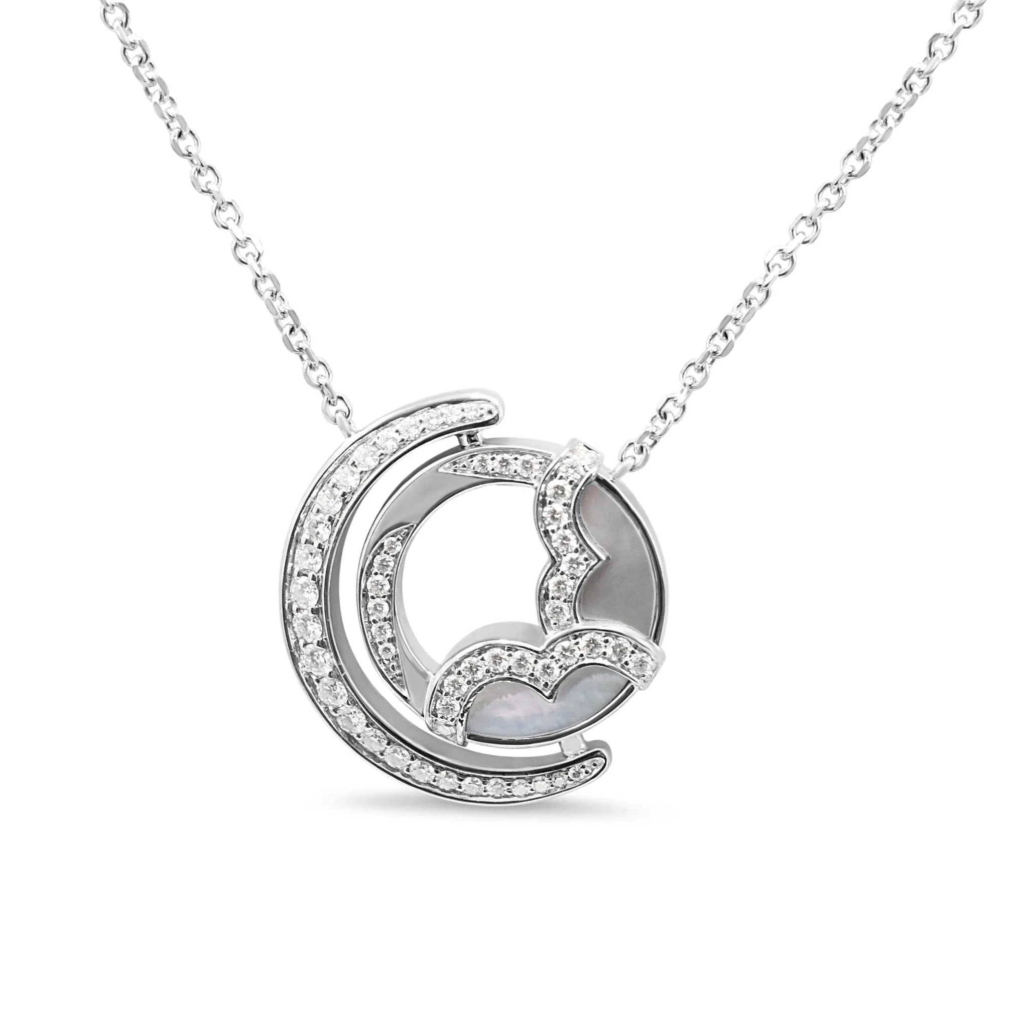Boodles Diamond & Mother-of-Pearl Air Necklace - 18ct White Gold