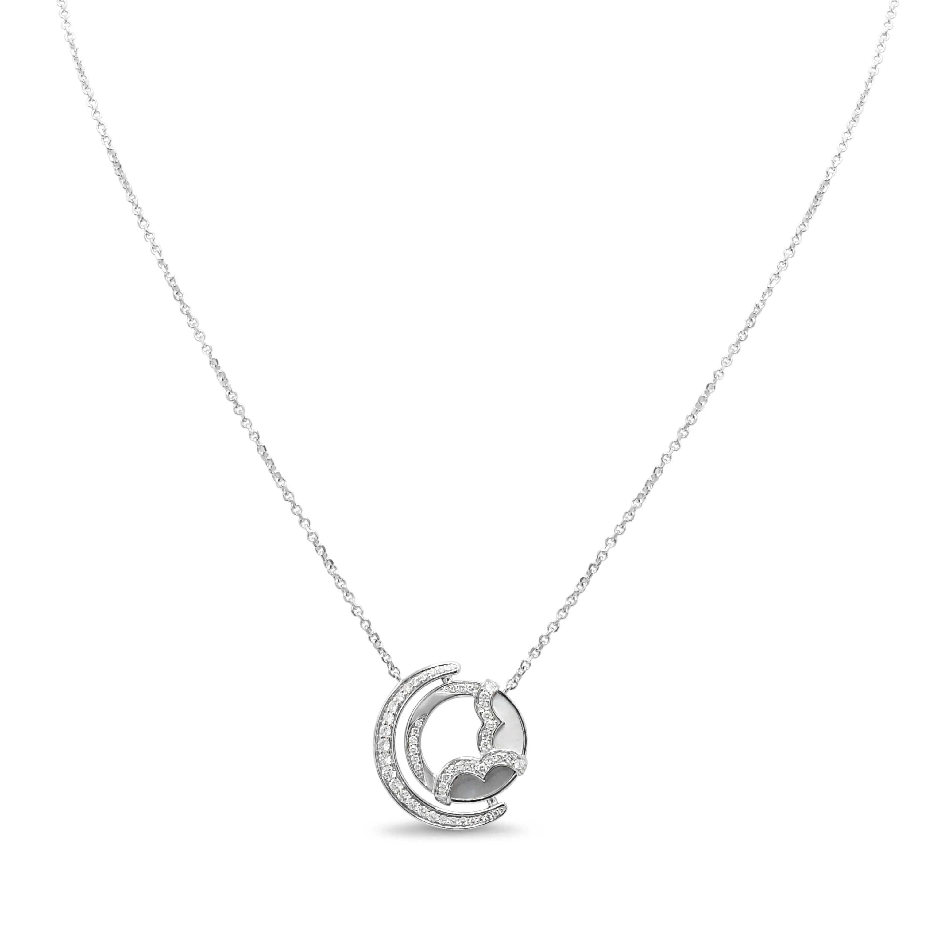 Boodles Diamond & Mother-of-Pearl Air Necklace - 18ct White Gold