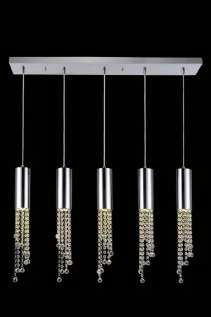 C121-2057D5O/RC - Regency Lighting: Niagara 5 light Chrome Pendant Clear Royal Cut Crystal