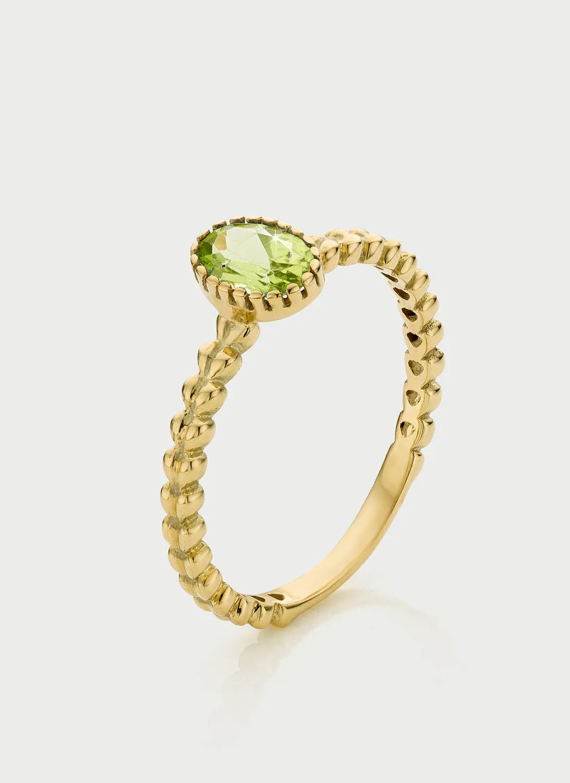 Caes peridot august birthstone ring 14k gold