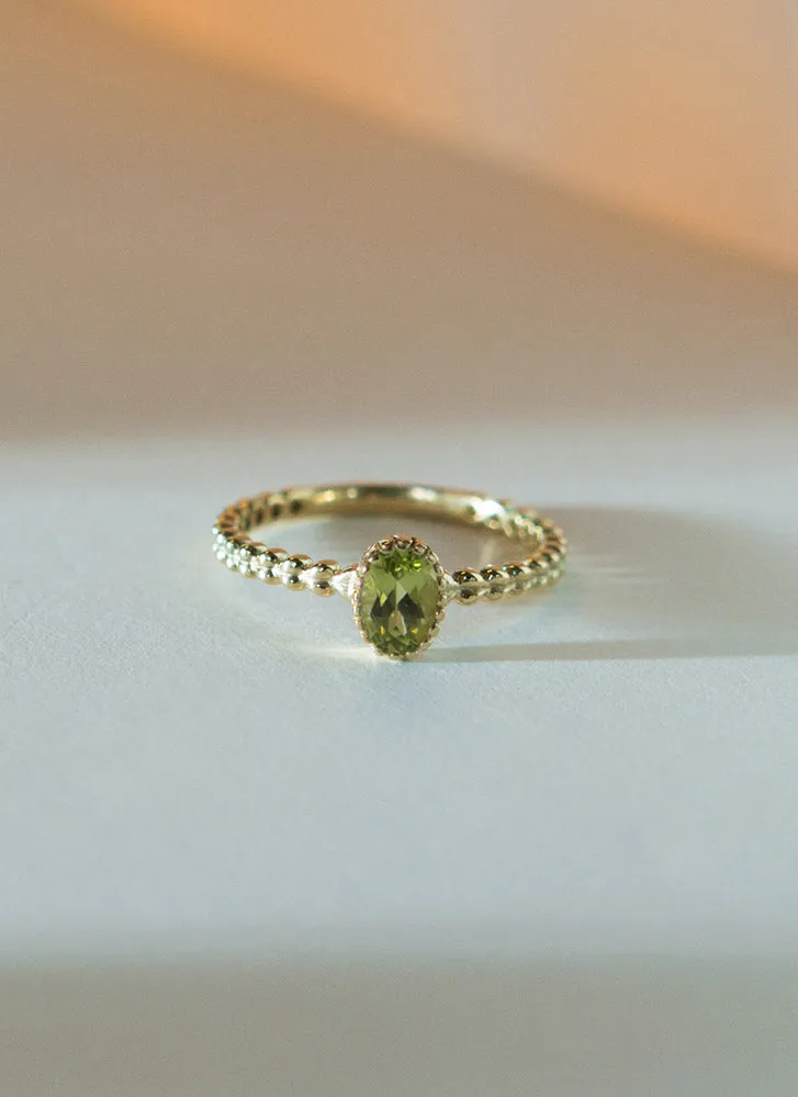 Caes peridot august birthstone ring 14k gold