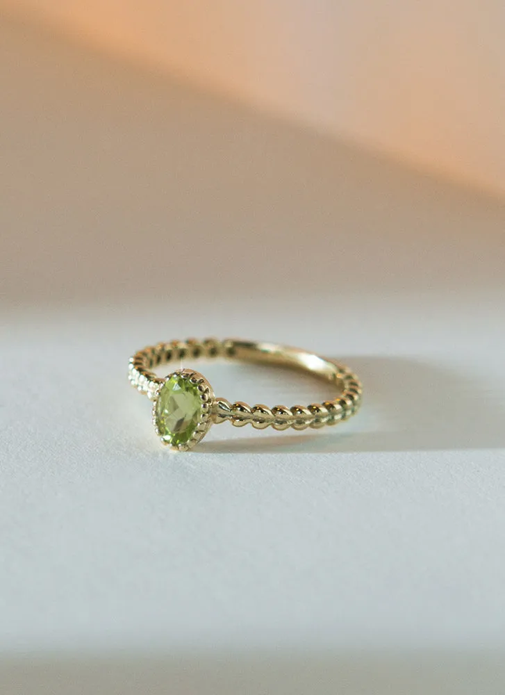 Caes peridot august birthstone ring 14k gold