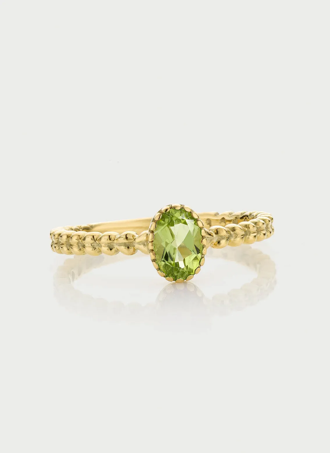 Caes peridot august birthstone ring 14k gold