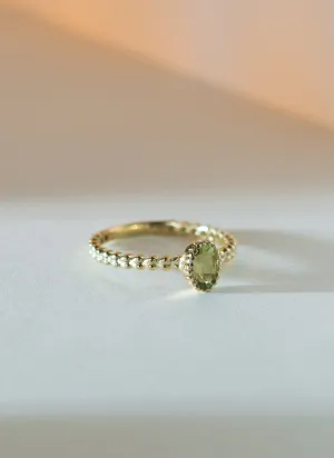 Caes peridot august birthstone ring 14k gold