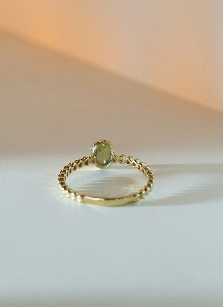 Caes peridot august birthstone ring 14k gold