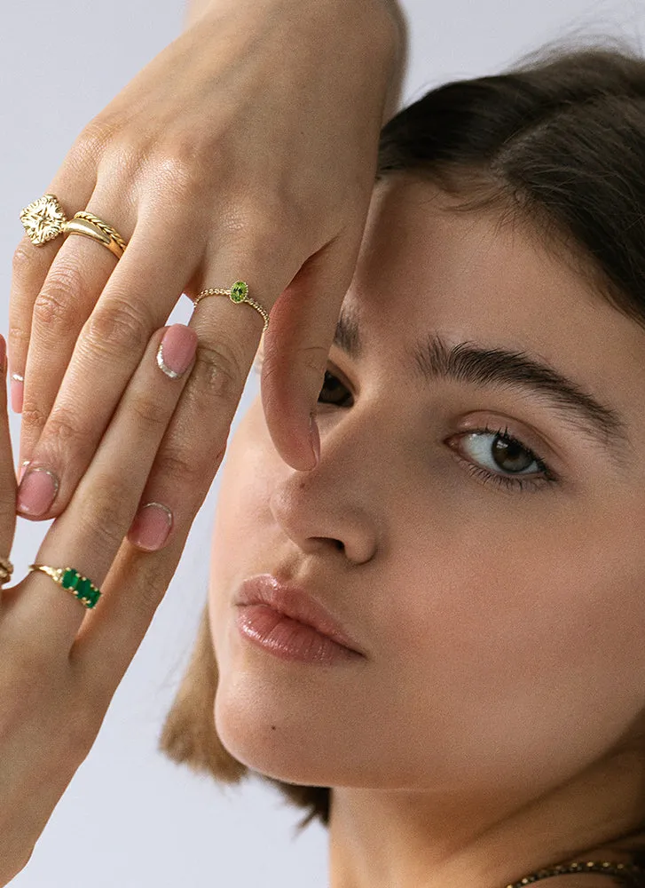 Caes peridot august birthstone ring 14k gold