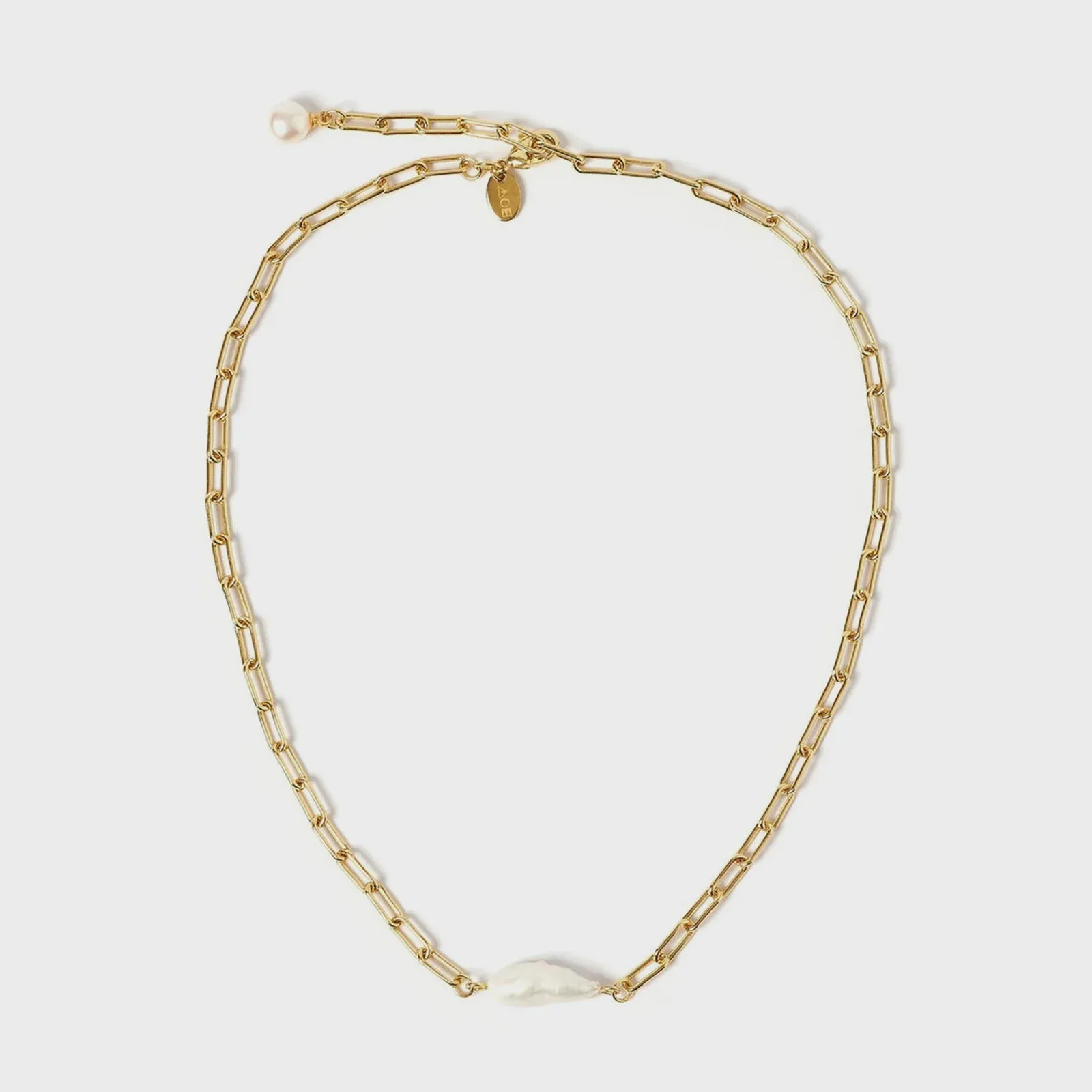 Cecilia Gold Pearl Necklace