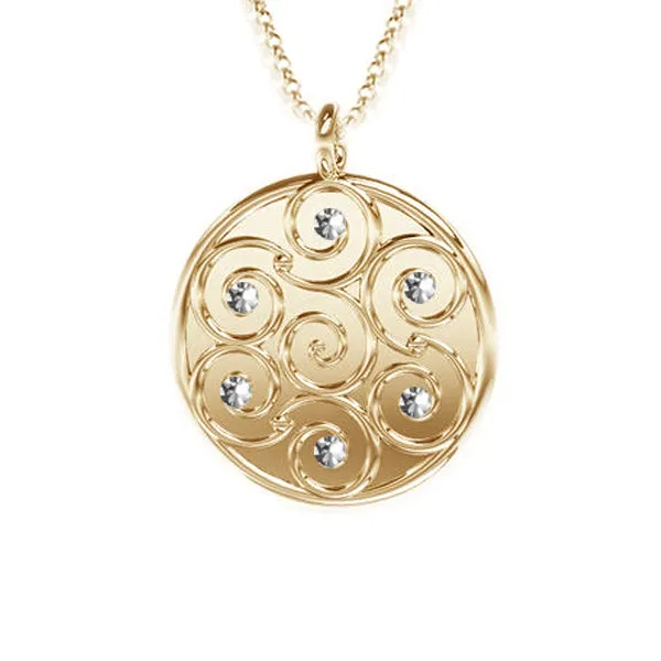 Celtic Spirals Pendant with Diamonds