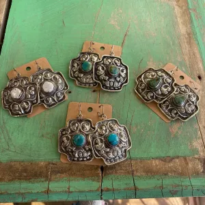 Chunky Square Cross Earrings