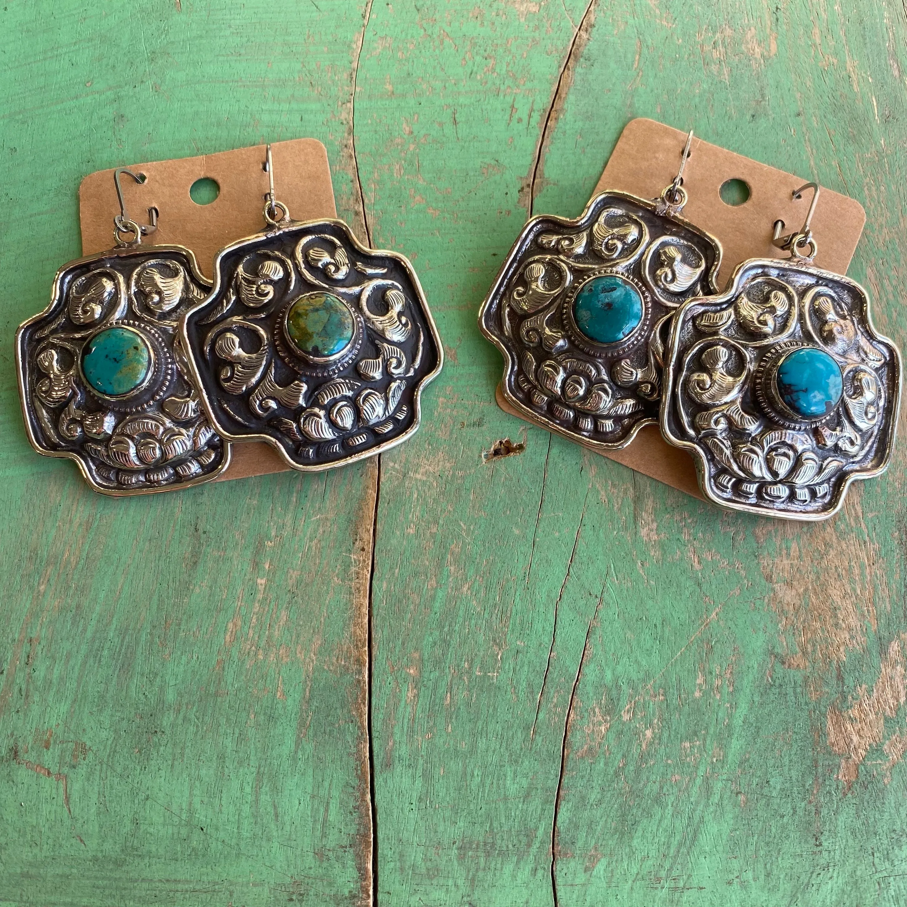 Chunky Square Cross Earrings