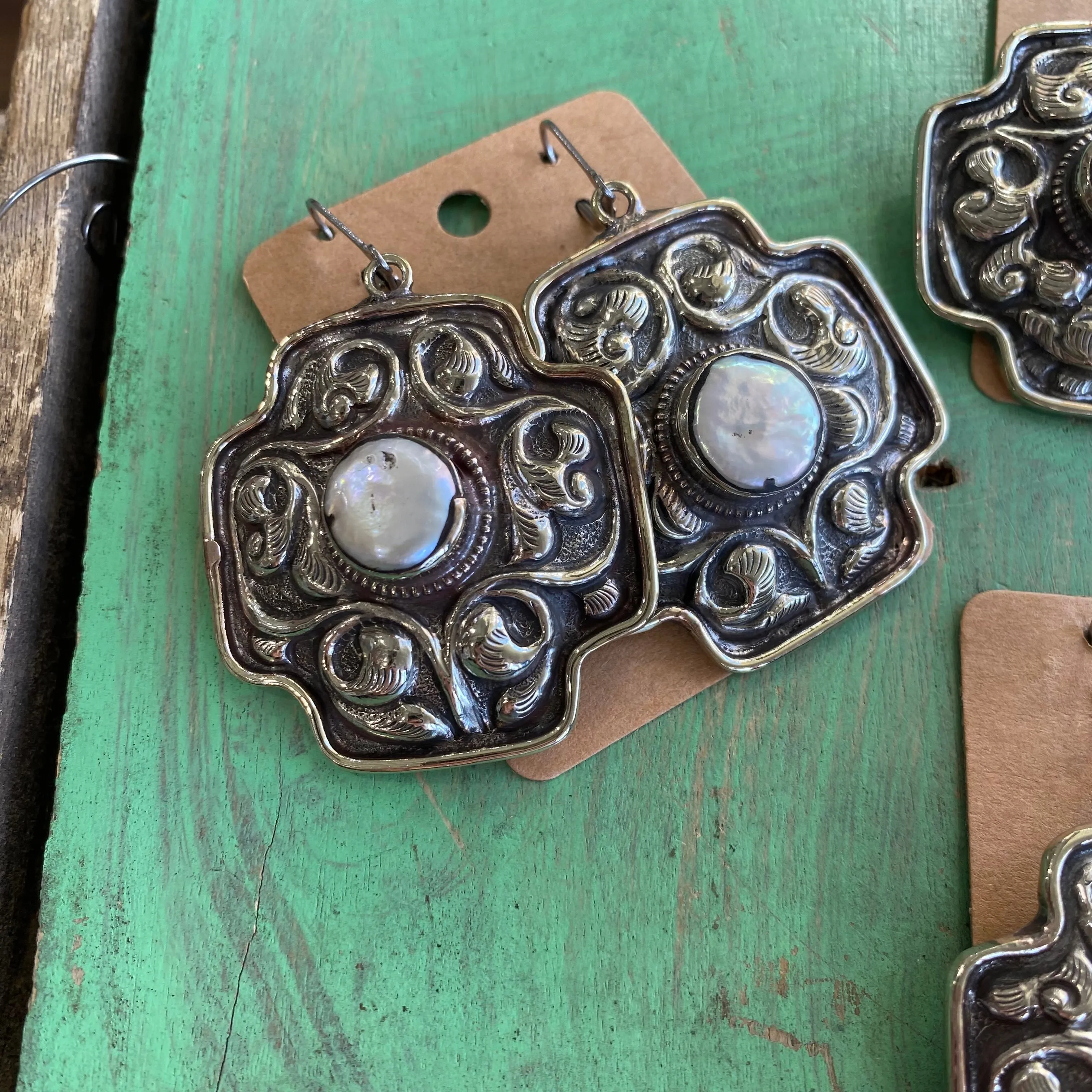 Chunky Square Cross Earrings
