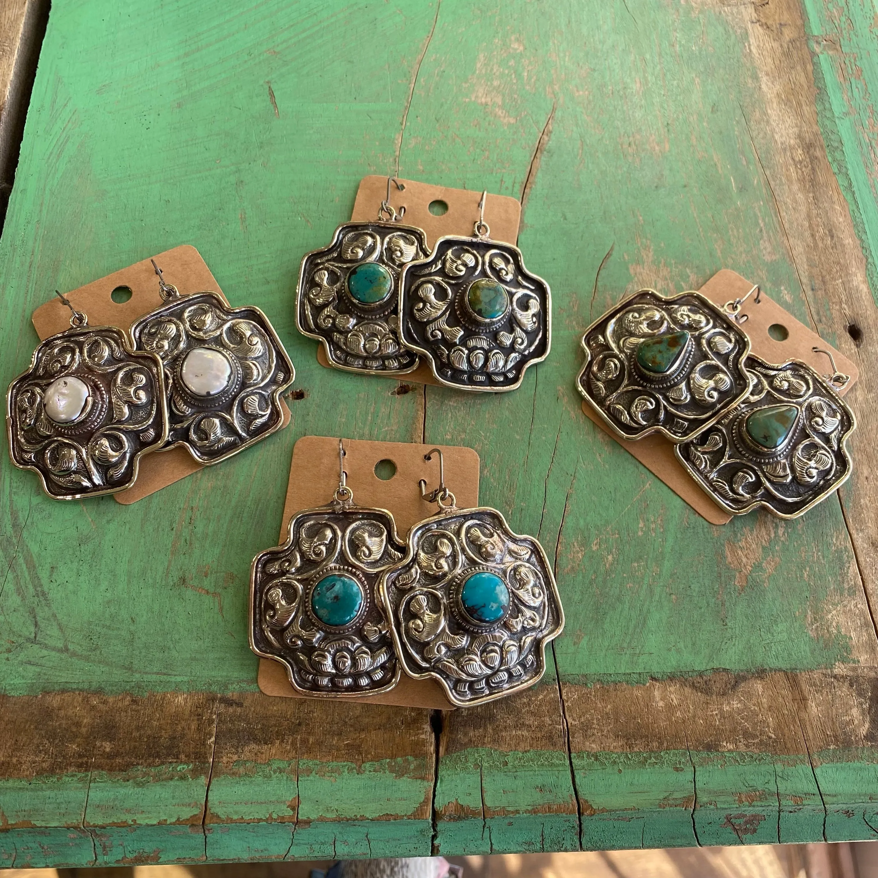 Chunky Square Cross Earrings