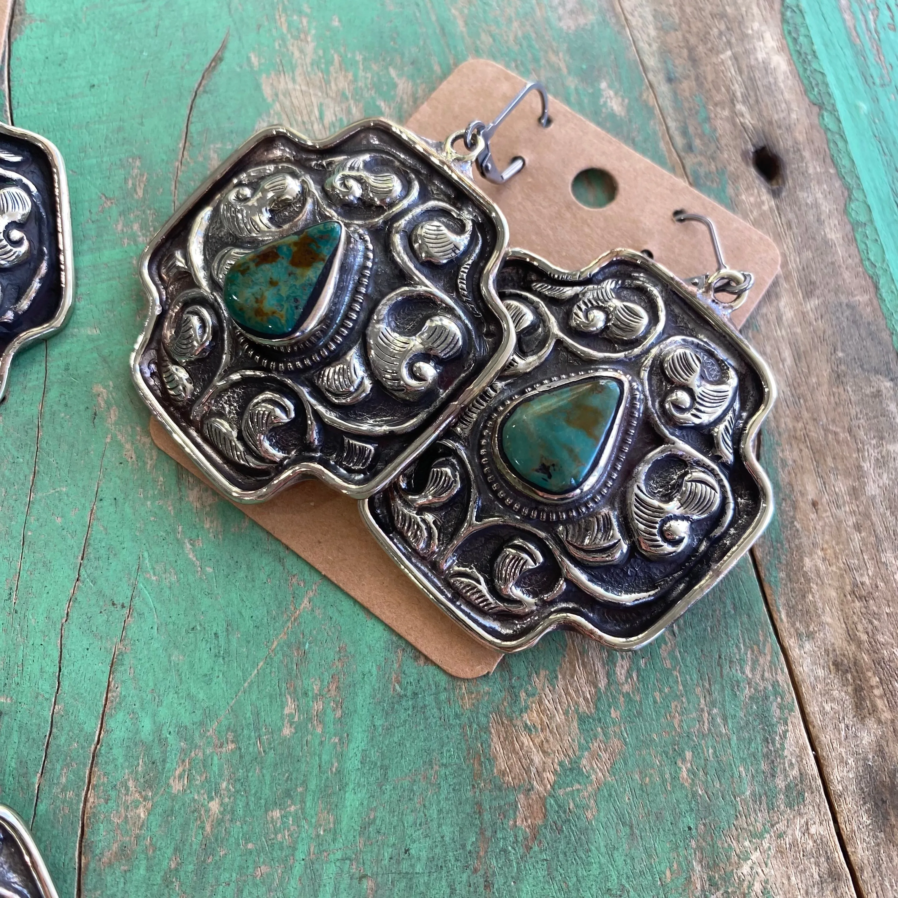Chunky Square Cross Earrings