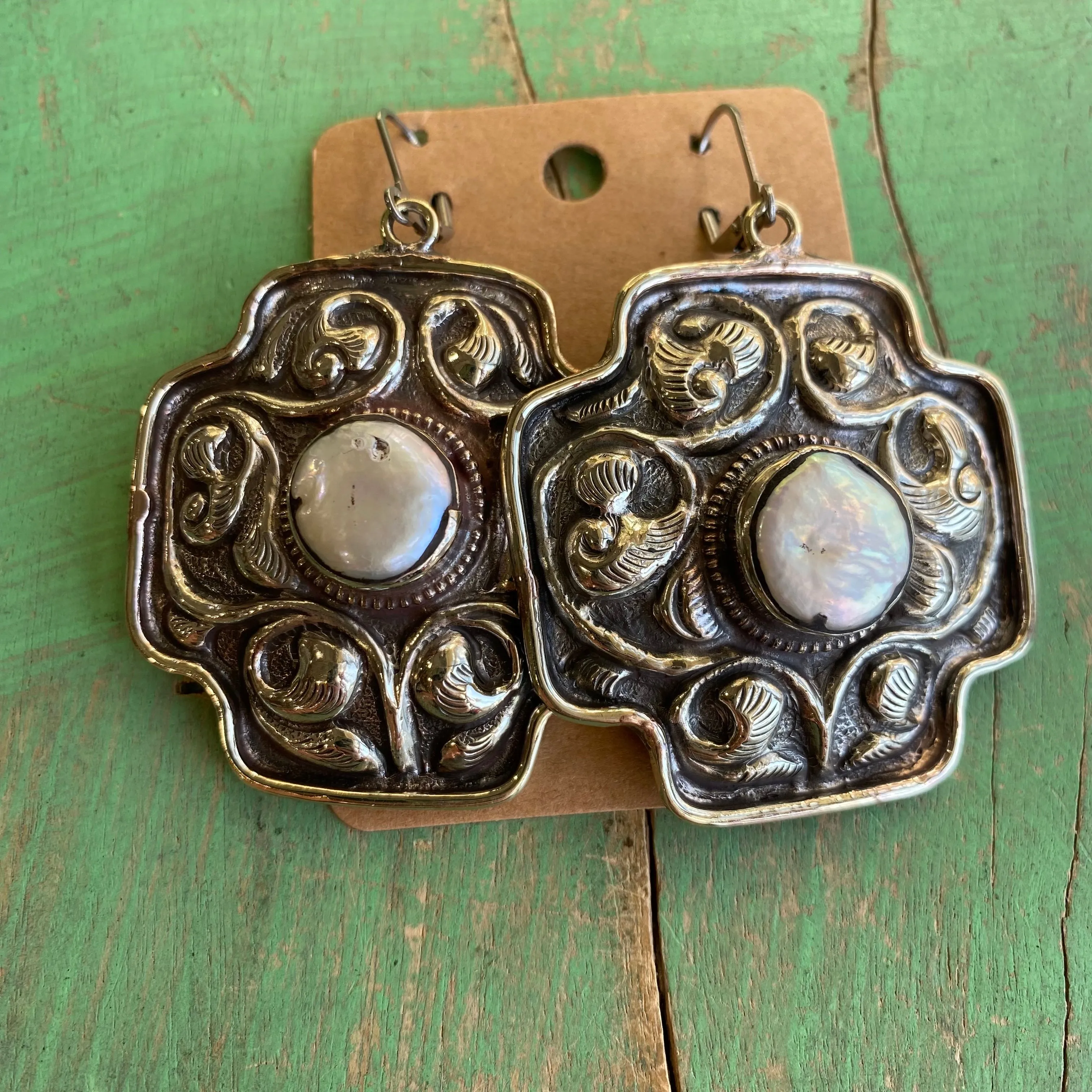Chunky Square Cross Earrings