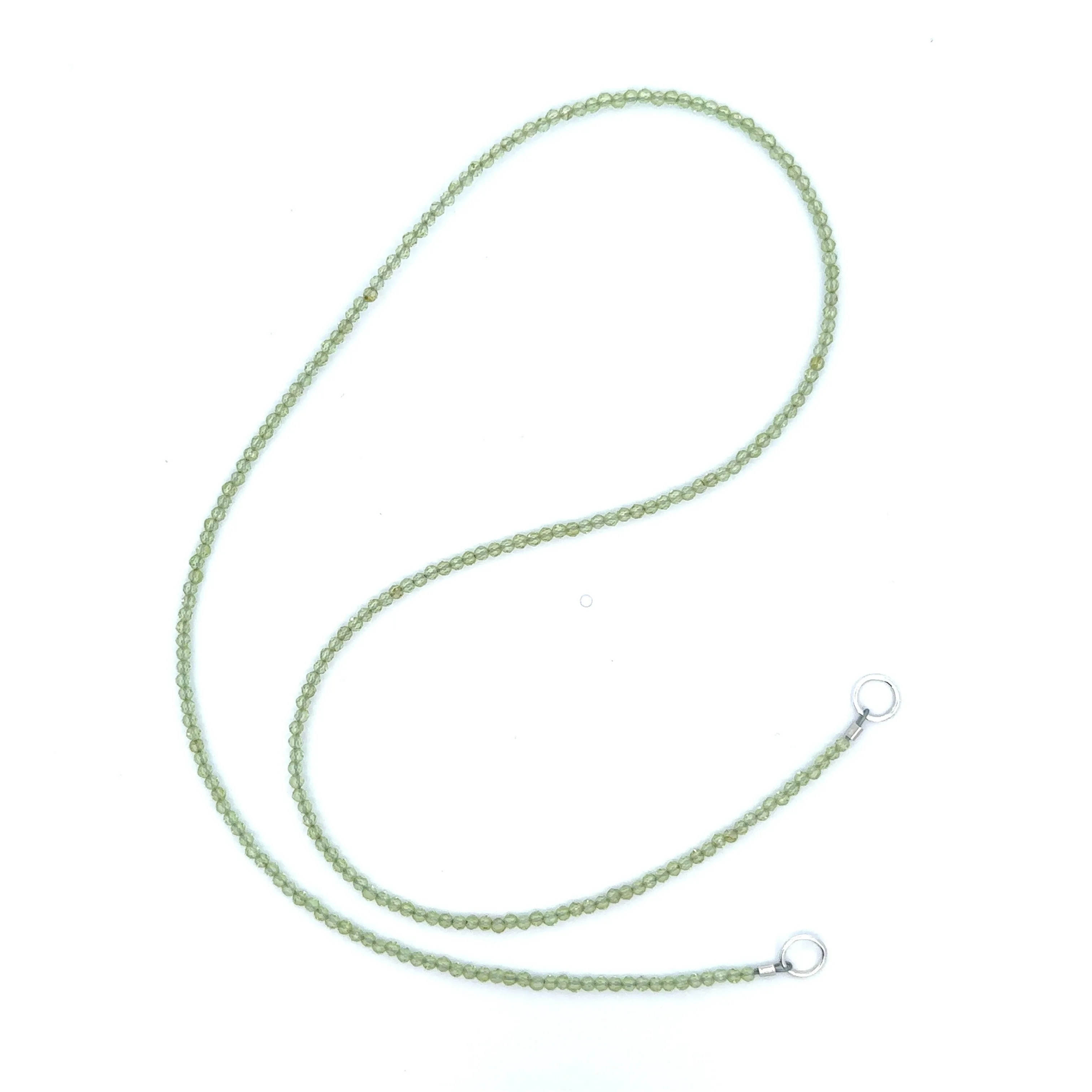 Claspless Tiny Round Peridot Strand