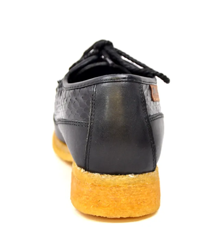 Crown 2 Snake & Leather Lace-Up Shoe by The British Collection