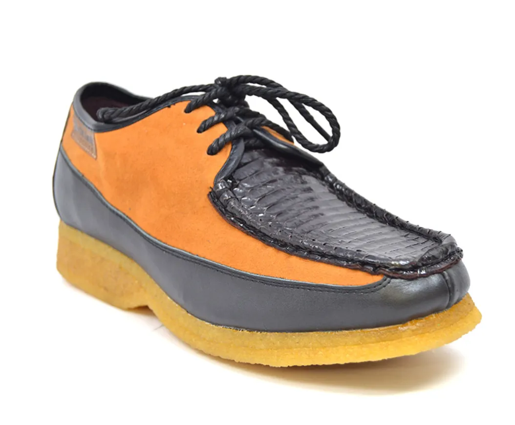 Crown 2 Snake & Leather Lace-Up Shoe by The British Collection