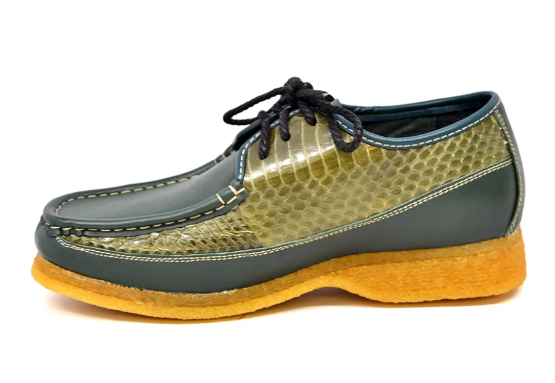 Crown 2 Snake & Leather Lace-Up Shoe by The British Collection