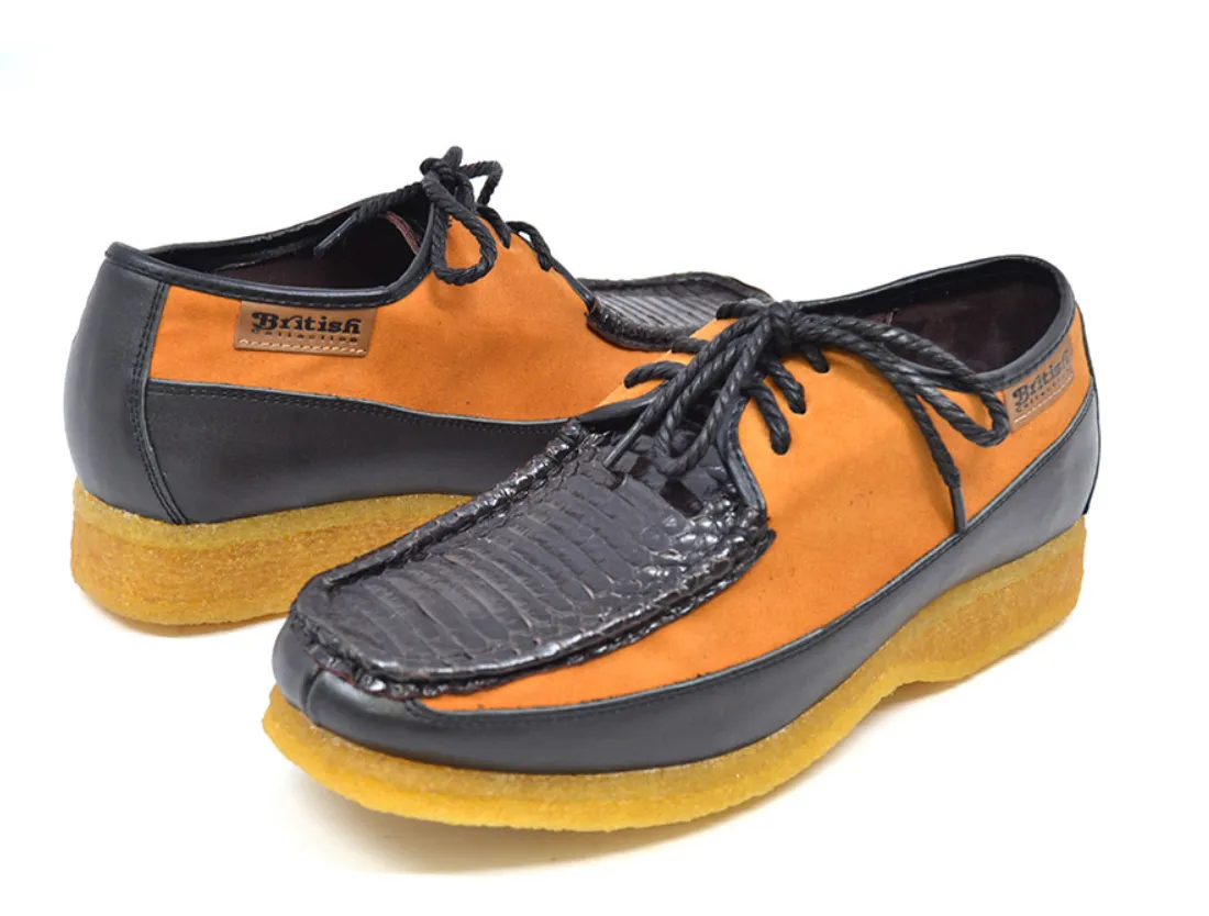 Crown 2 Snake & Leather Lace-Up Shoe by The British Collection