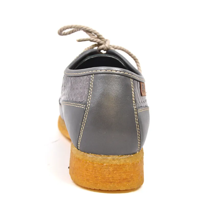 Crown 2 Snake & Leather Lace-Up Shoe by The British Collection